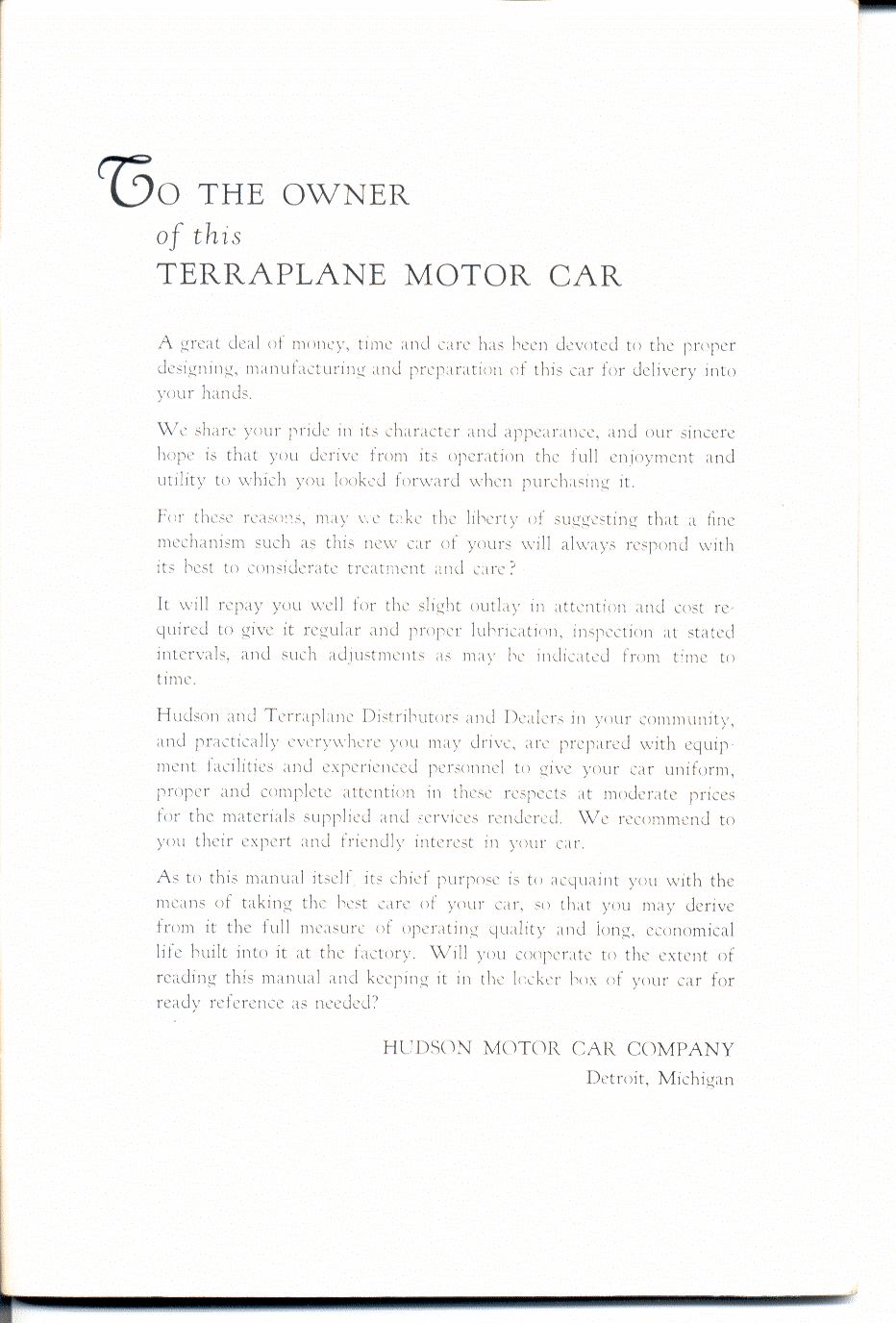1937 Hudson Terraplane Owners Manual Page 25